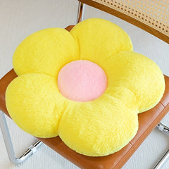 Soft Rabbit Fur Flower Pillow for Bedroom, Office Chair & Sofa Decorations