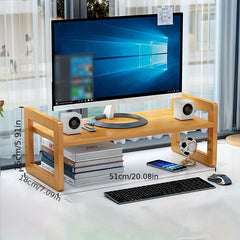 Nanzhu Wood Desktop Display Storage Shelf for Office