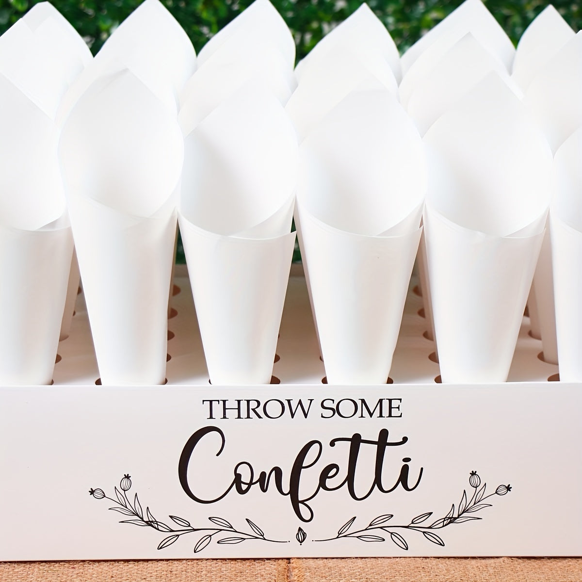Rustic Wedding Paper Cone Holder Box Confetti Tray