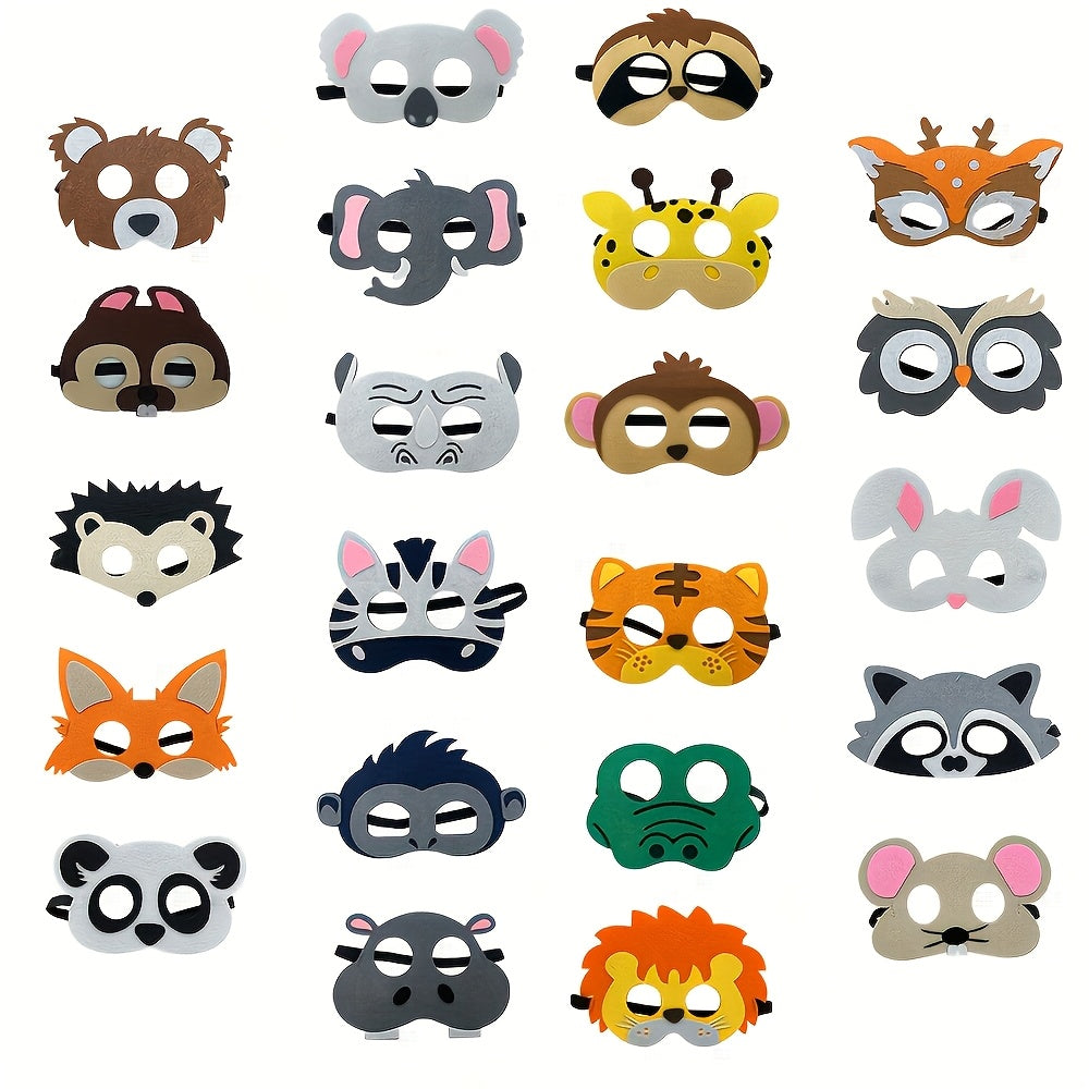 Wild Animal Felt Mask Set 10-12-22pcs Party Costume Mask