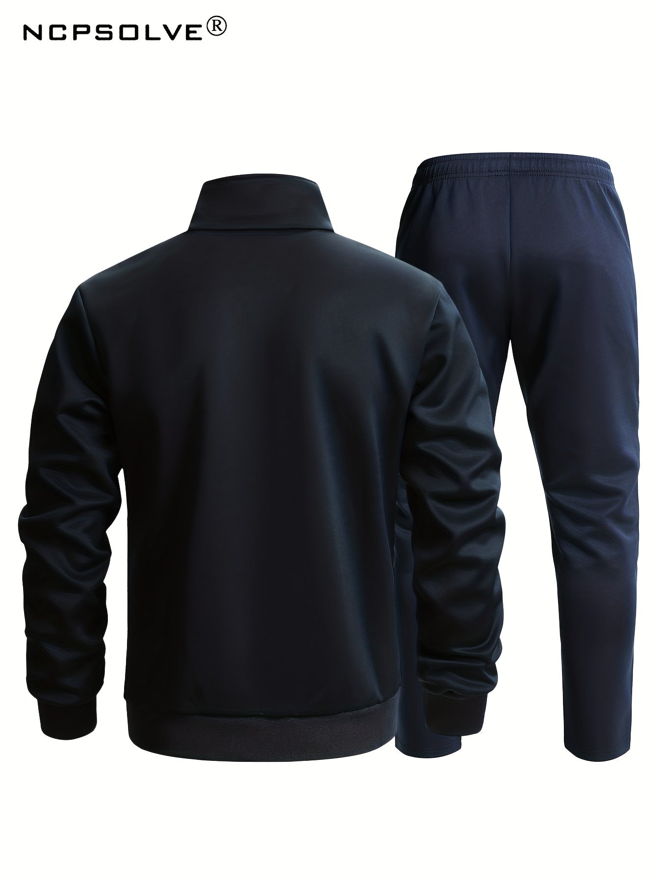 Men's Sports Suit Stand Collar Jacket & Stretch Pants
