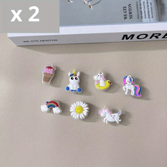 21pcs Luminous Rainbow & Unicorn Shoe Decoration Charms
