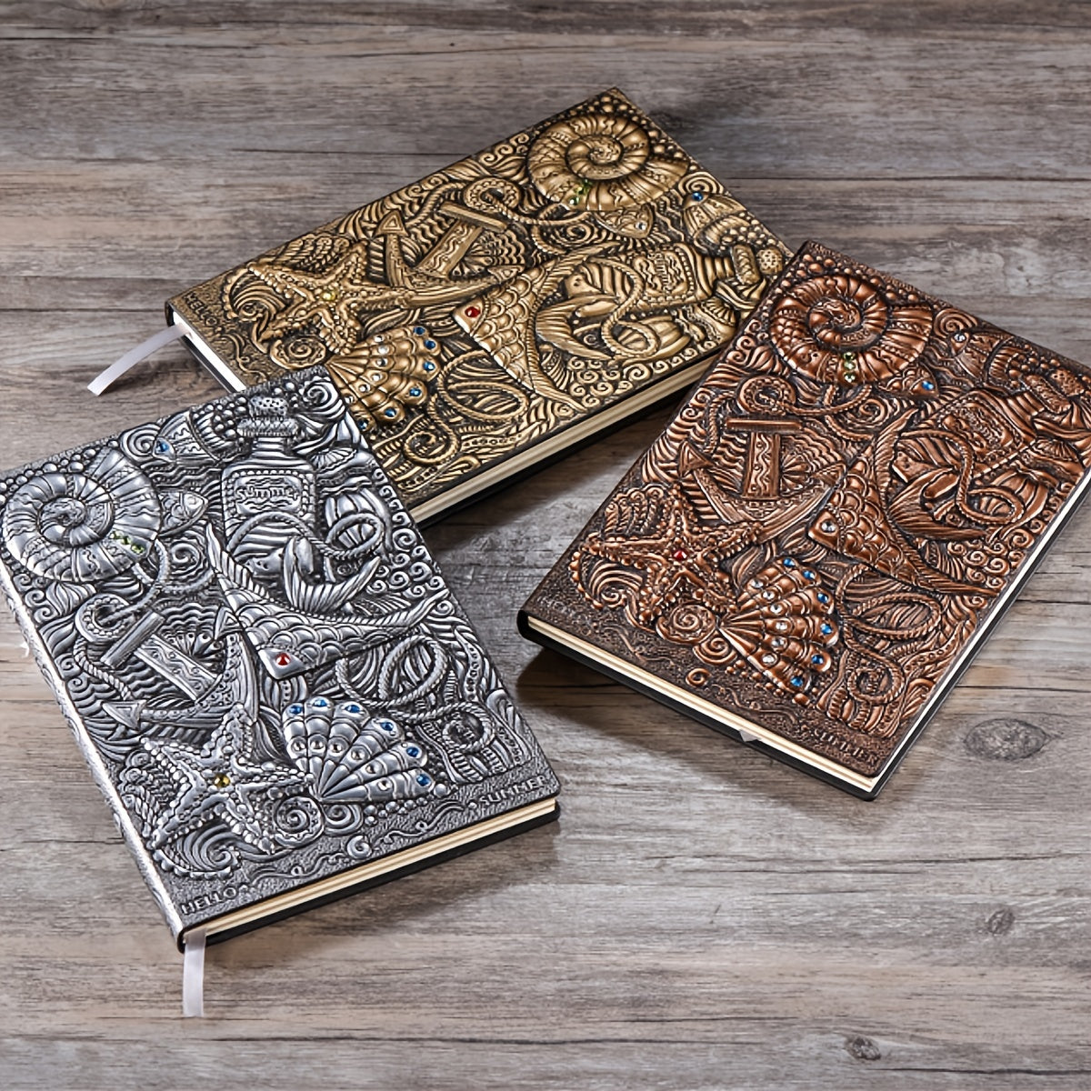 Retro Embossed A5 Underwater Creatures Diary
