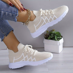 Mesh Breathable Low Top Sneakers Lightweight Running Shoes Women's Footwear