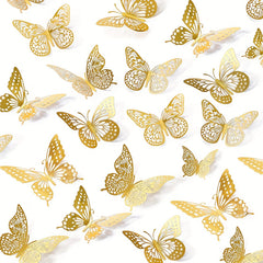 12pcs 3D Butterfly Wall Decor for Parties, Cakes & Room Makeovers