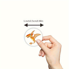 500pcs Colorful Dinosaur Sticker Roll Assorted Designs Self Adhesive Finish