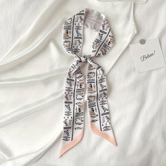 Butterfly Print Twilly Scarf Casual Ribbon Scarf