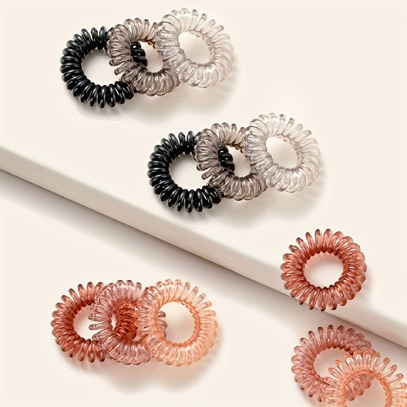 18pcs Spiral Hair Ties Waterproof Coil Hair Accessories