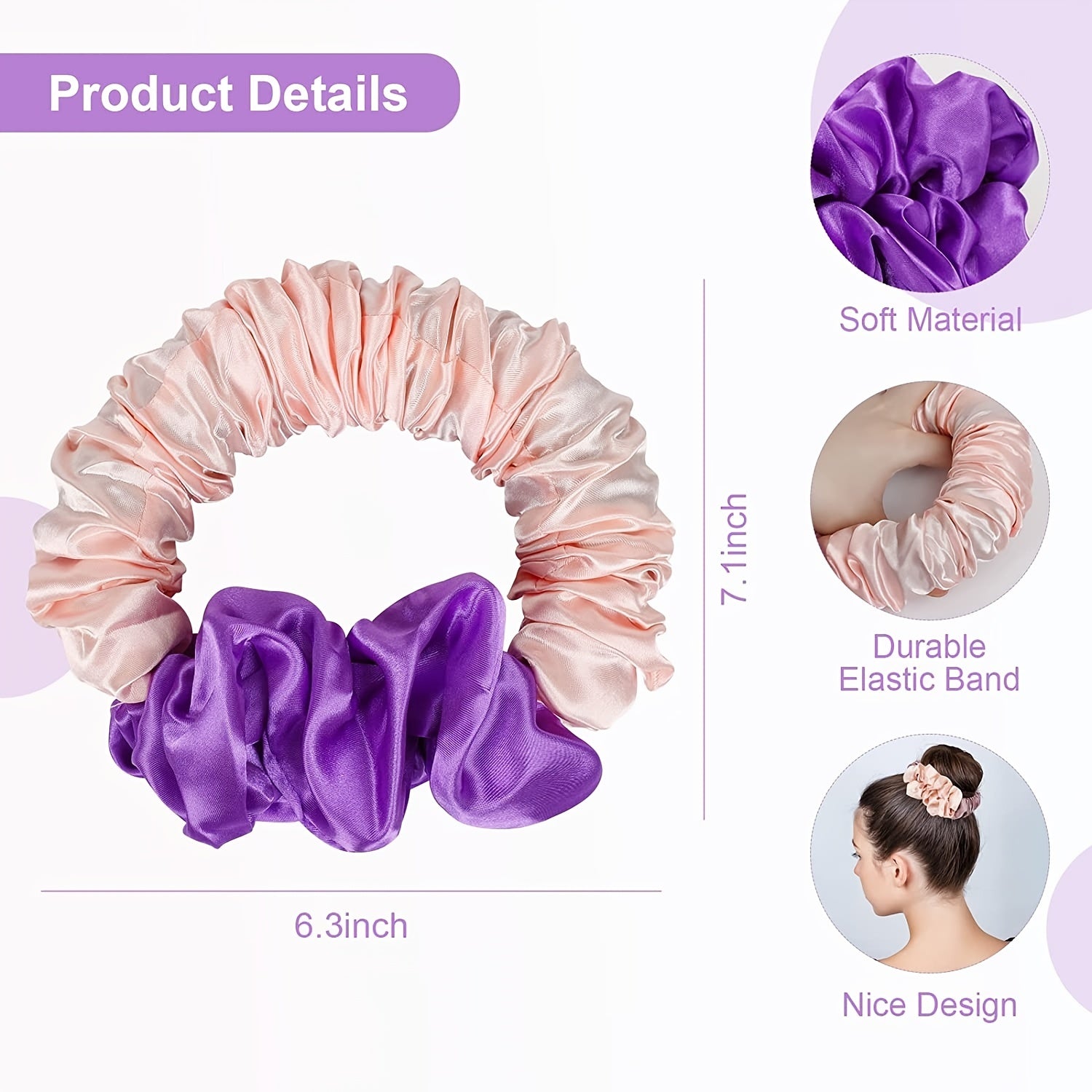 Silk Pleated Hair Tie Ponytail Holder Hair Accessory
