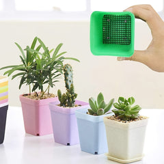 50pcs Bonsai Mesh Drainage Screens Flower Pot Hole Mesh Pad Square