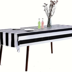 Waterproof Striped Tablecloth for Dining Decor