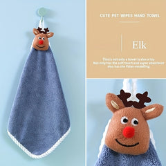 Christmas Cartoon Towel Water Absorbent Hanging Towel
