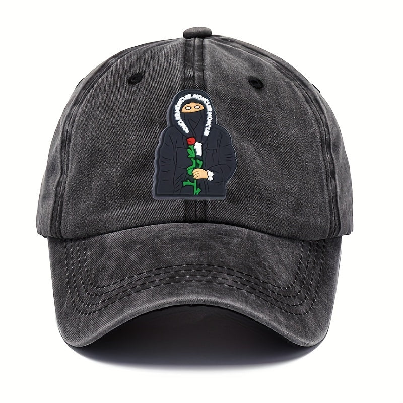 Cartoon Retro Letter Embroidered Sunscreen Baseball Cap