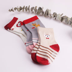 3 Pairs Cartoon Animal Floor Socks Keep Baby Safe & Comfortable