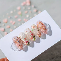 Flower Embossed Nail Art Stickers - Perfect Manicure Accessory
