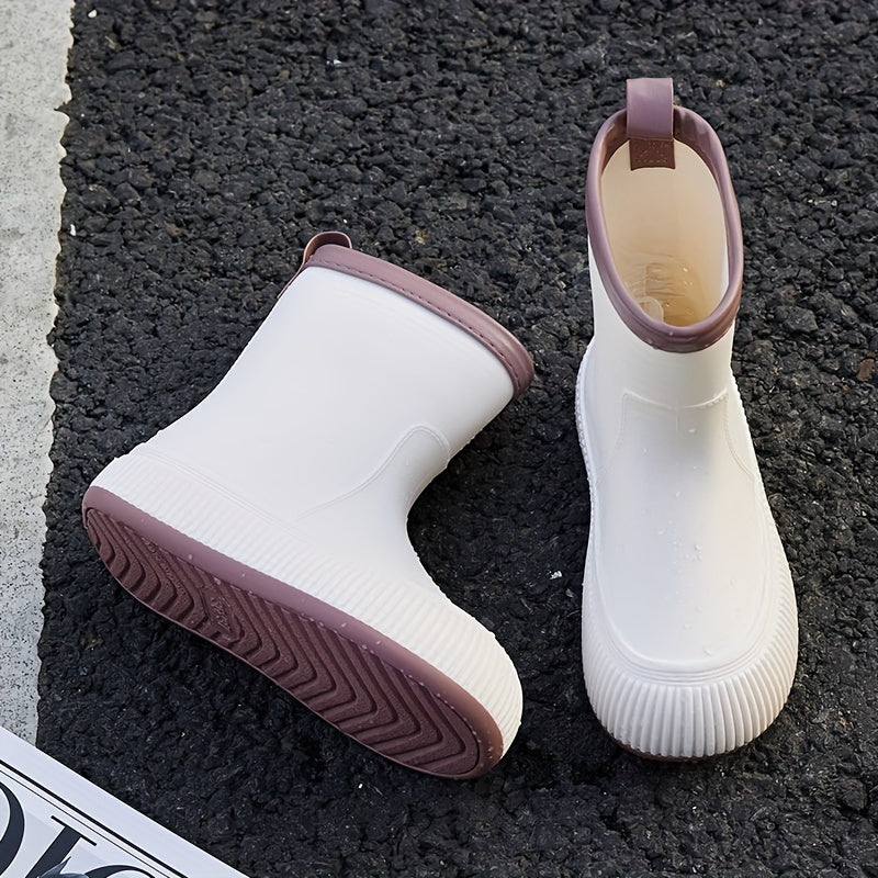 Solid Rain Boots Casual Short Boots Women's Waterproof Rain Boots