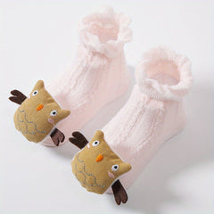 Girls Cartoon Decor Mesh High Socks for Summer & Spring