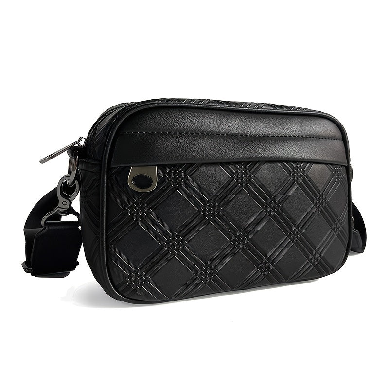 Casual Postman Shoulder Bag Plaid Small Messenger Bag Men's Bag
