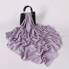 Solid Satin Beach Towel Square Scarf Hijab