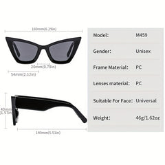 Cat Eye Sunglasses Y2K Block Frame Party Props