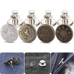 8 Piece Denim Button Pins For Jeans DIY