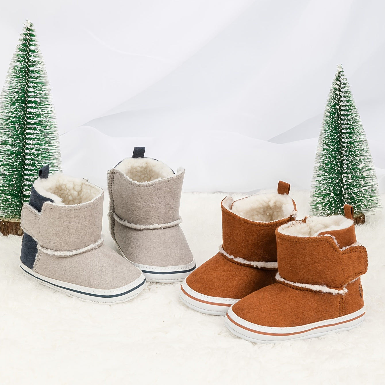 Baby Girls Warm Fleece Boots Soft Comfortable Indoor Walking Shoes