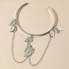 Leaf Shape Arms Band Chain Pendant Metal Band Vintage