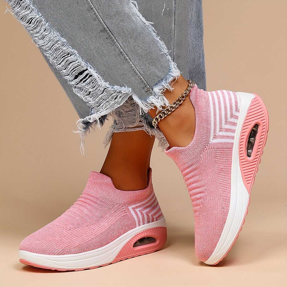 Women's Lightweight Air Cushion Running Shoes Breathable Outdoor Sneakers