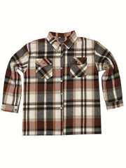  Women's Plaid Print Button Up Shirt Top