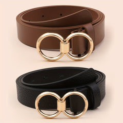 Stylish Solid Casual Jeans Pants Belt 2pcs Set Girdle For Women