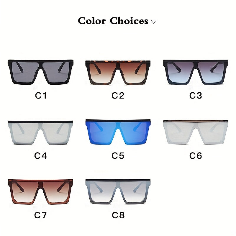 Half Rimless Oversized Square Sunglasses for Women Classic Sunshade Mirrored