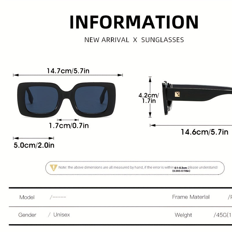 Men's Square Frame UV Protection Sunglasses with Case