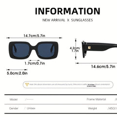 Men's Square Frame UV Protection Sunglasses with Case