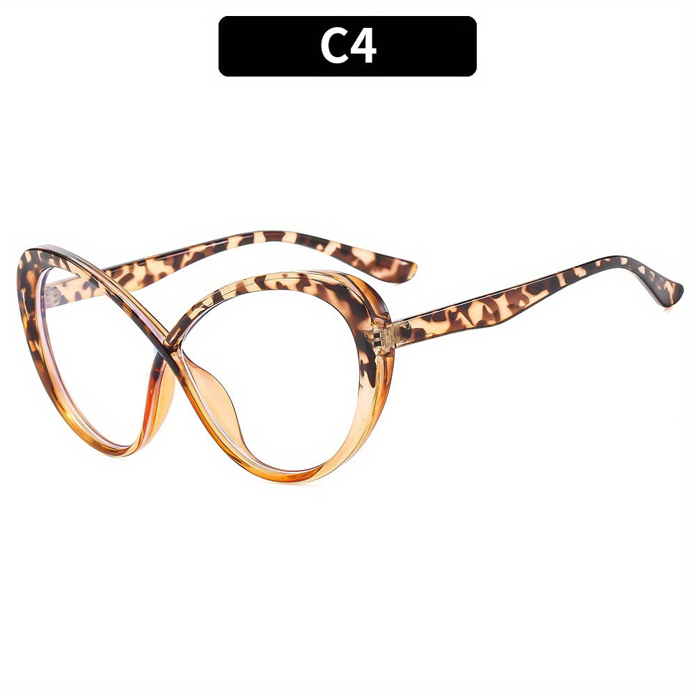 Y2K Light Blocking Glasses Jelly Block Cat Eye Clear Lens Anti Eyestrain
