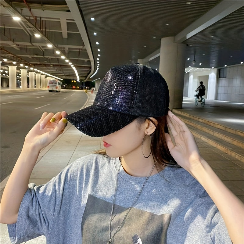 Sequin Sparkly Baseball Cap Y2K Couple Sports Hat Breathable Trucker Hat