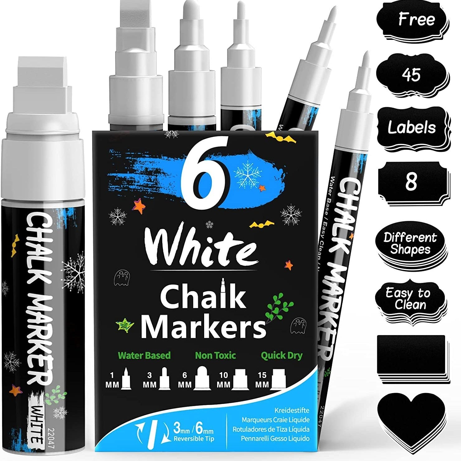 6pc Liquid Chalk for Fun & Easy School Supplies