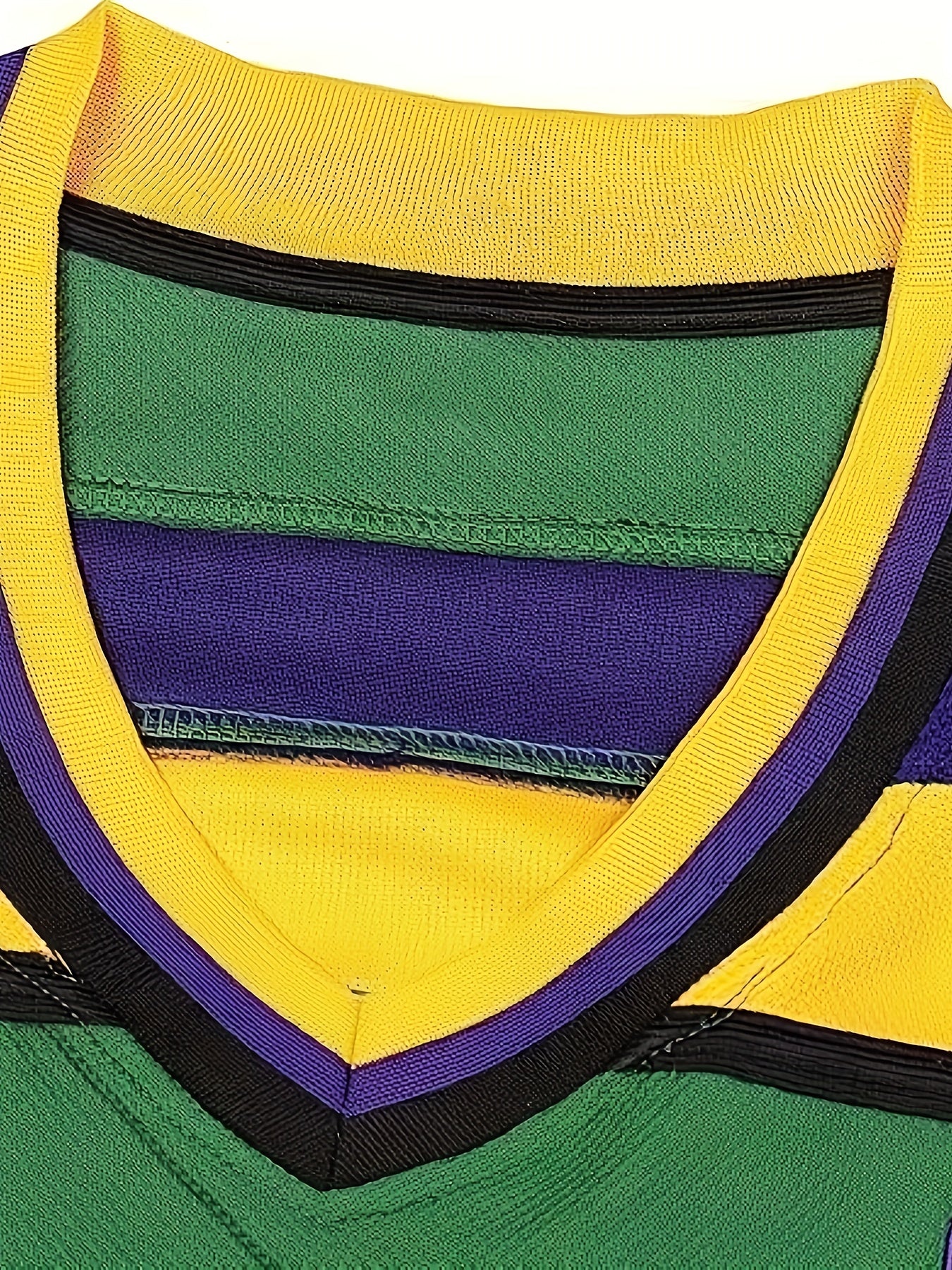 Men's Vintage Ice Hockey Jersey Green 33 V neck