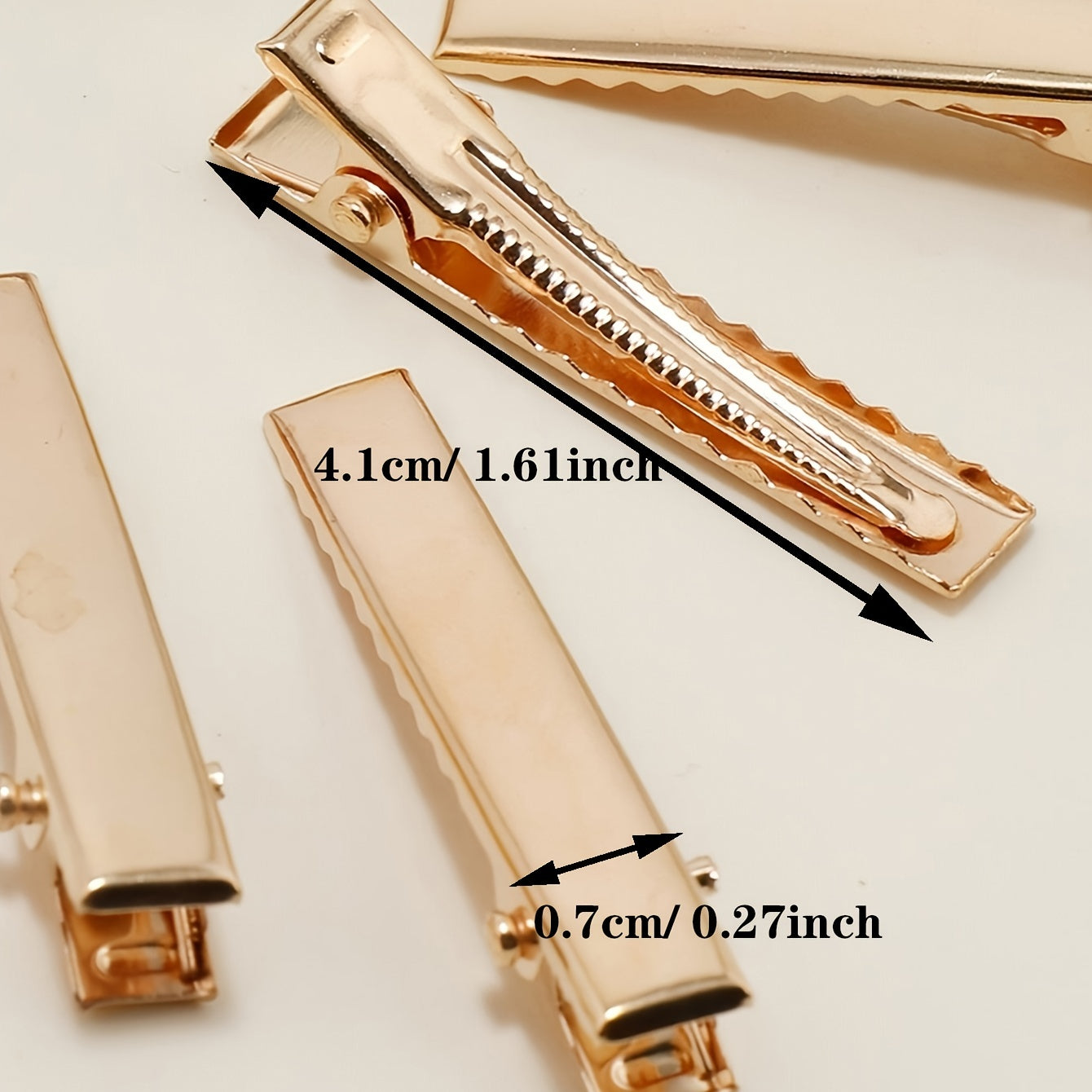 30pcs Golden Single Prong Hair Clips for DIY Craft Accessory