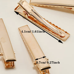 30pcs Golden Single Prong Hair Clips for DIY Craft Accessory