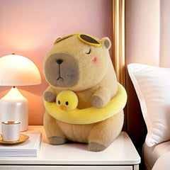 Capybara Doll in Swimming Ring Plush Toy