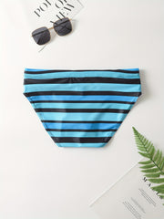 Men's Low Rise Striped Swim Trunk