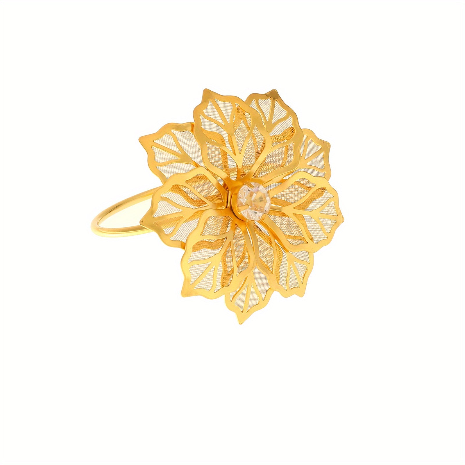 6pcs Farmhouse Style Flower Napkin Rings for Table Decoration