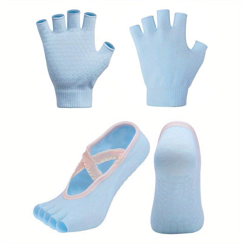 Fitness Gloves & Toeless Yoga Socks Set - Improve Performance
