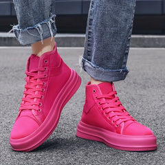 High-Top Canvas Shoes Men's Sneakers Lace-Up Flats
