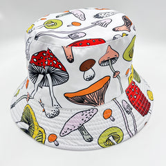Cartoon Mushroom Print Fisherman Hat Sun Protection Hat