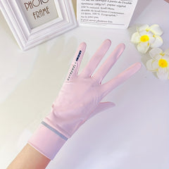 Sunproof Ice Silk Short Gloves Flip Non-slip Touch Screen Gloves