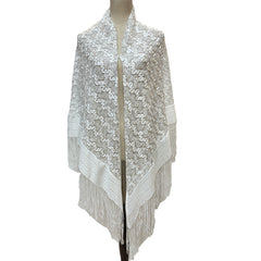 Embroidered Tassel Shawl Large Scarf for Women