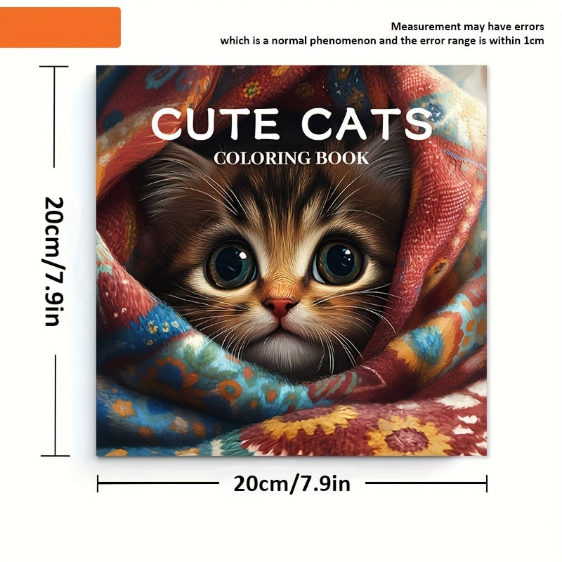 Cat Coloring Book 22 Pages Thick Paper Fun Creative Halloween Christmas Gift