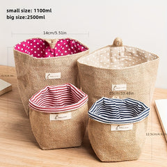 Cotton Linen Flower Pot Small Hemp Bag Hanging Bag Storage Organizer