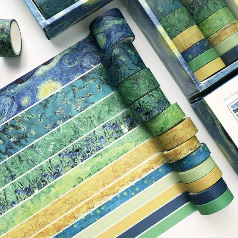 12 Rolls Artist Washi Tape Set for Crafting Scrapbooking